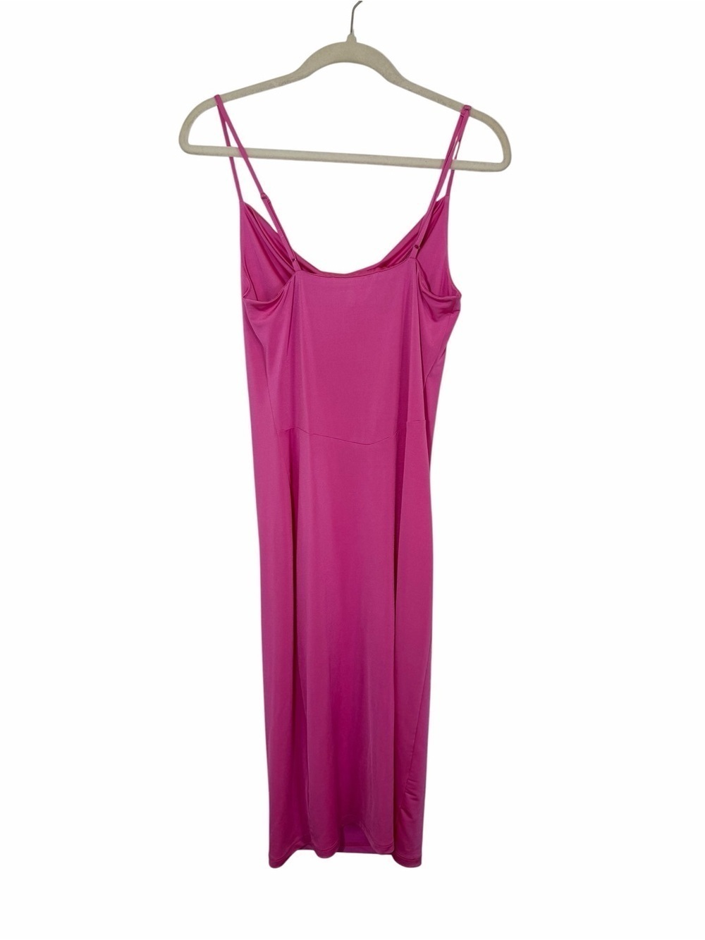 L’AGENCE Pink Cowl Neck Midi Slip Dress Size 2 Fuchsia Bodycon Strappy - Picture 2 of 8